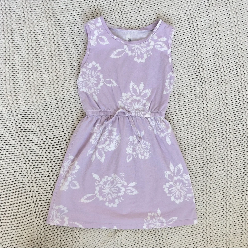 Gap Girl's Purple Sleeveless Flower Sundress for Casual Days Size Small